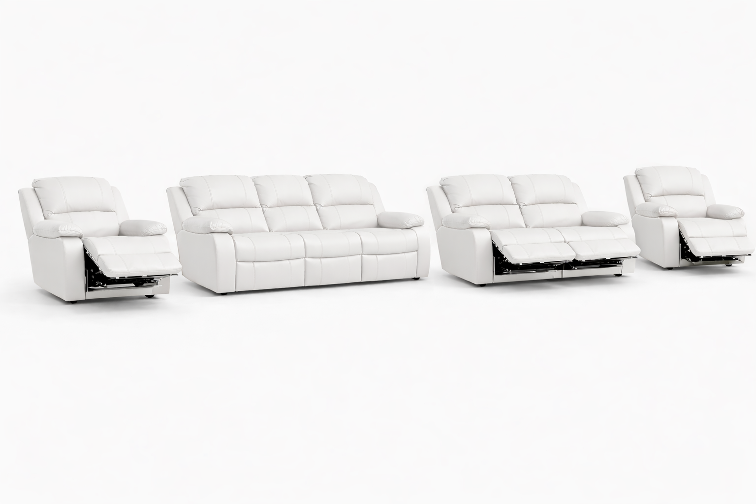3-2-1-1 Recliner Sofa Set, 4 recliners – Genuine Leather