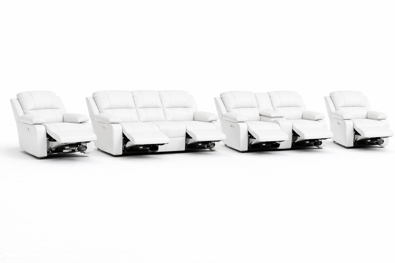3-2-1-1 All Seats Reclining with Console – Genuine Leather