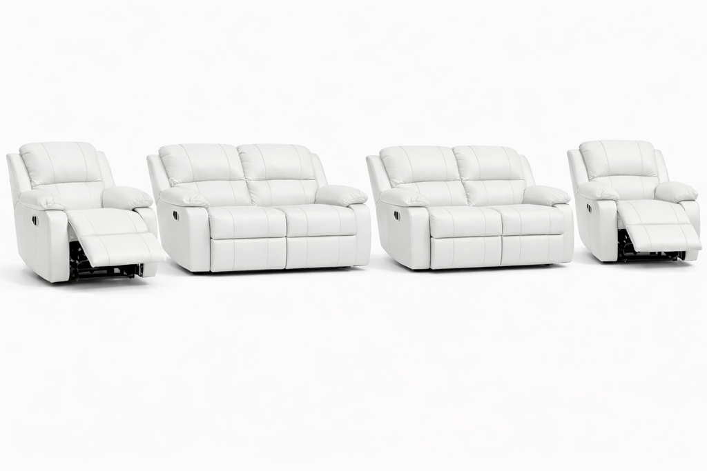 2-2-1-1 Sofa Set with 2 Recliner Chairs – Genuine Leather