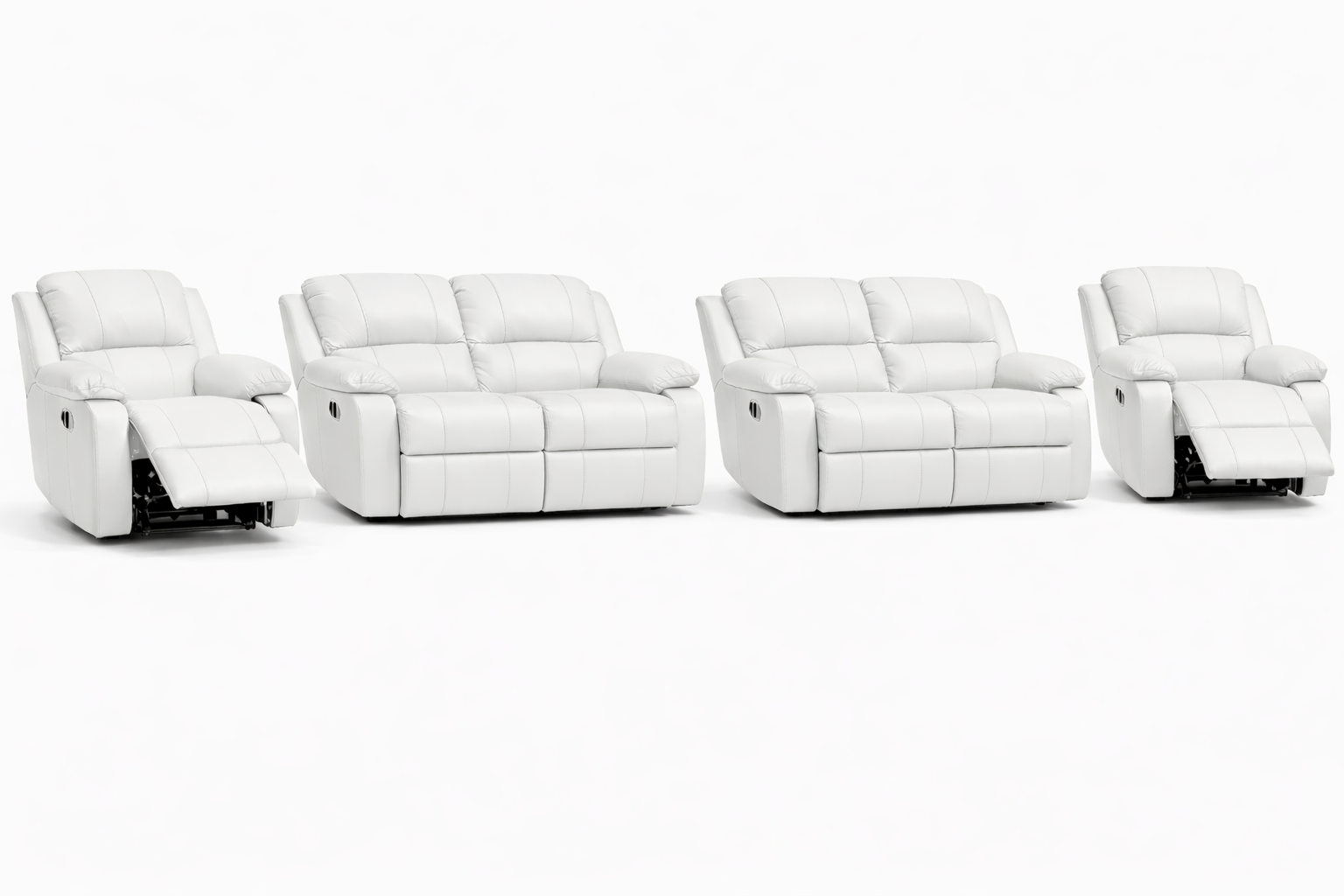 2-2-1-1 Sofa Set with 2 Recliner Chairs – Genuine Leather