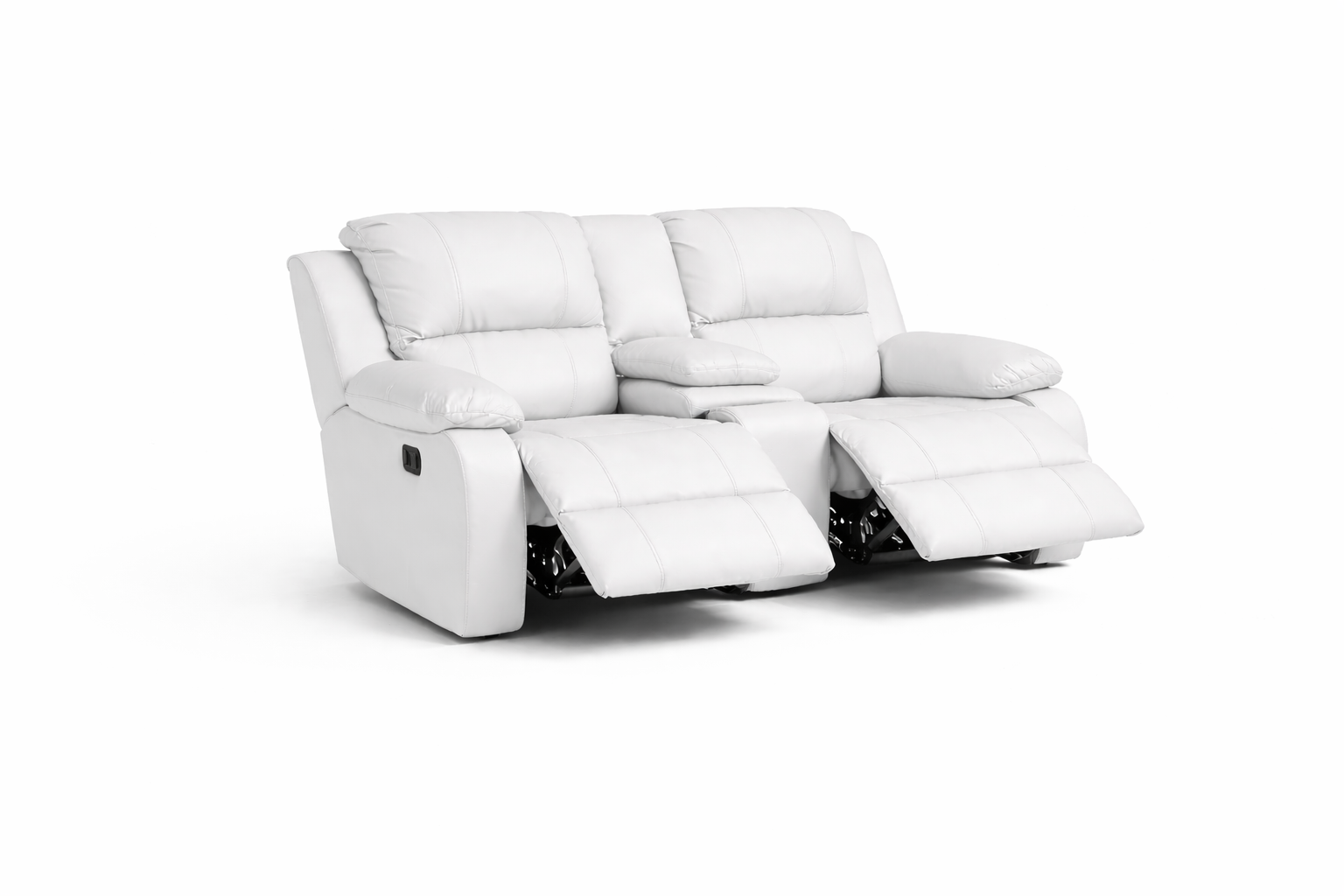 Genuine Leather Two-Seater Recliner with Console – Premium Sofa