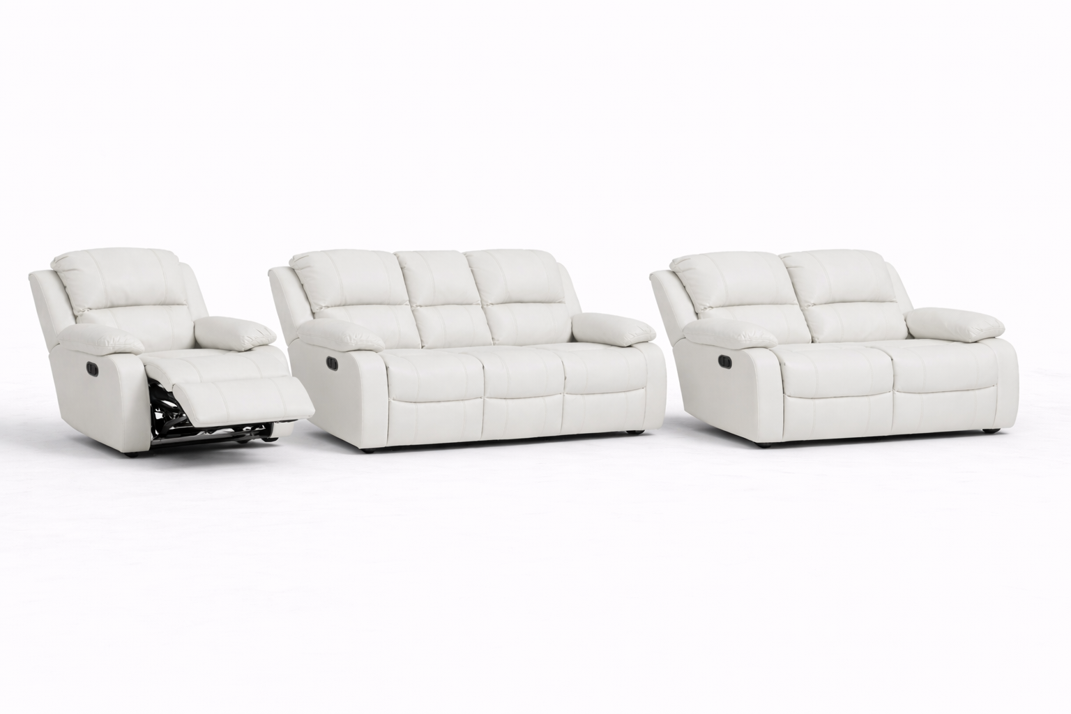 3-2-1 Sofa Set with 1 Recliner Chair – Genuine Leather
