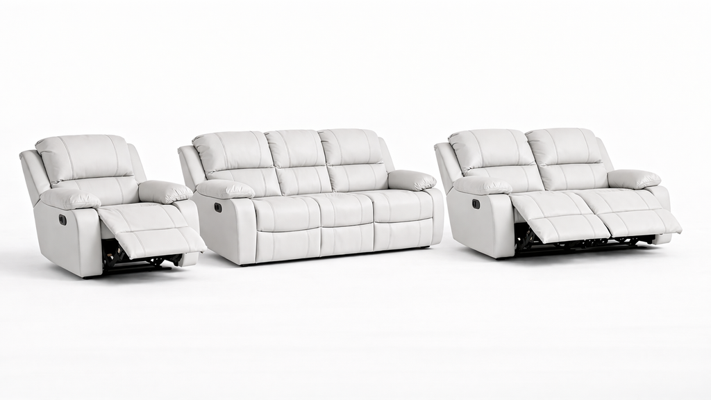 3-2-1 Recliner Sofa Set with 3 recliners – Genuine Leather