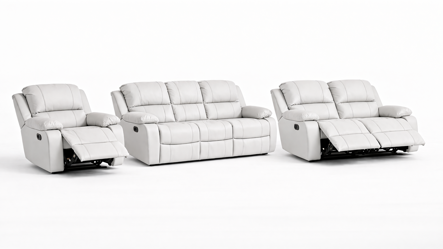 3-2-1 Recliner Sofa Set with 3 recliners – Genuine Leather