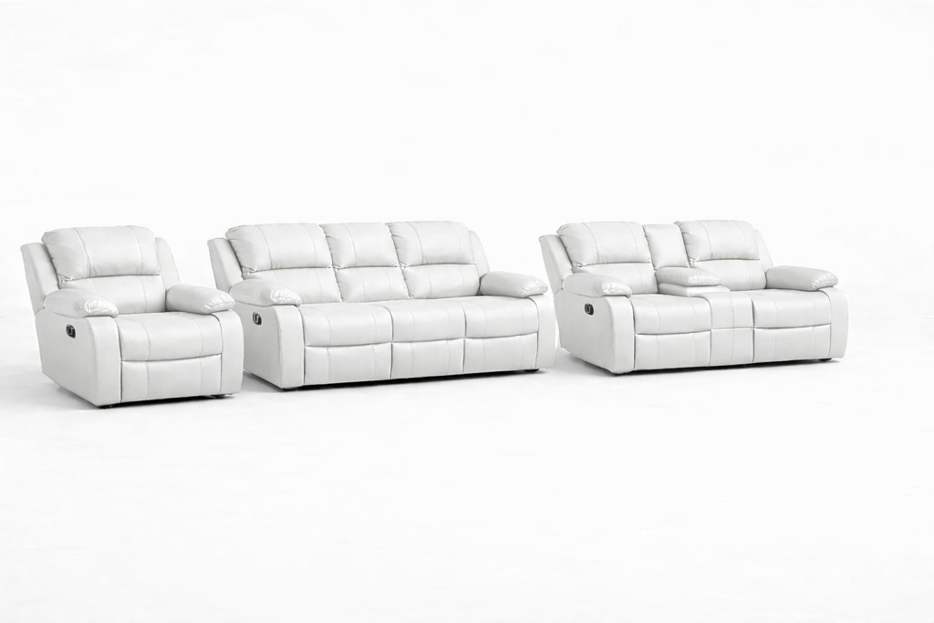 3-2-1 Sofa Set with Console – Genuine Leather (Premium Static)