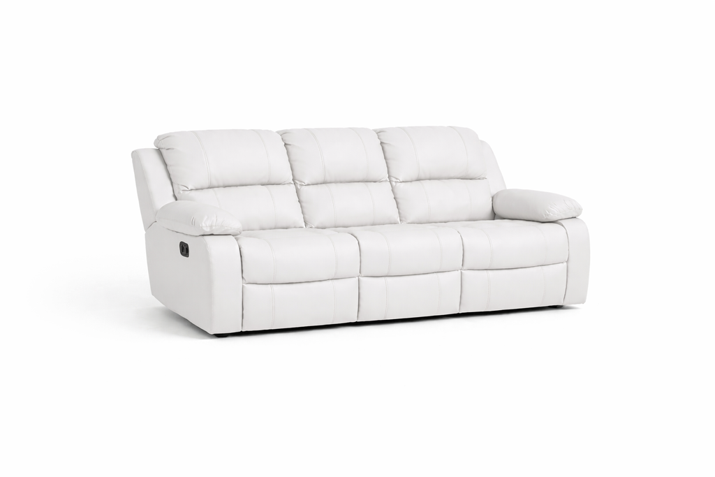 Genuine Leather Three-Seater Sofa – Premium Static